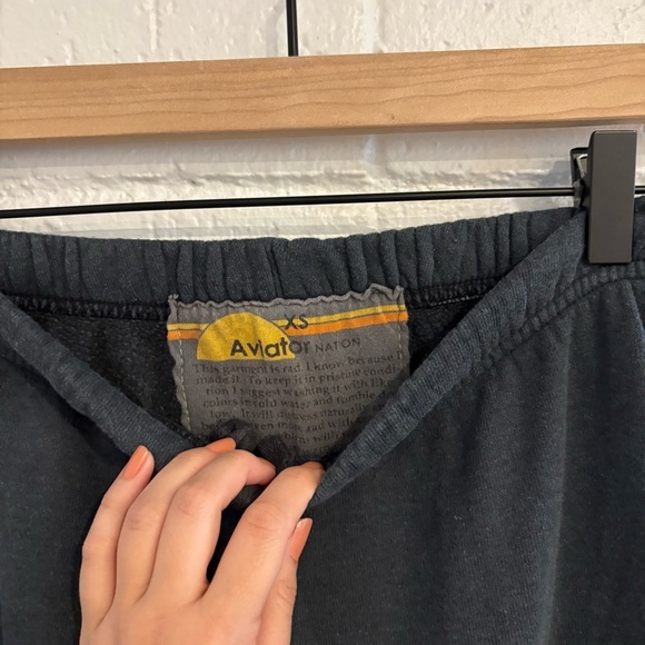 Aviator Nation chevron sweatpants in charcoal and neon - Picture 3 of 4